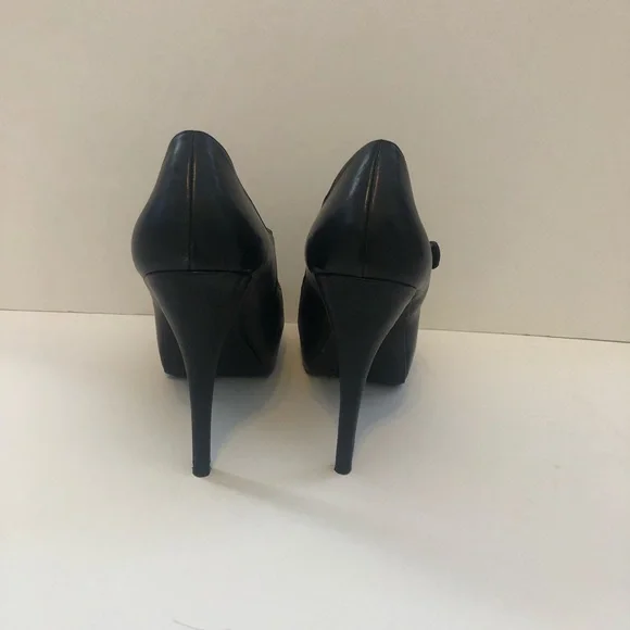 Eva and Zoe size 7-7.5 black platform Mary Jane toeless heels - Picture 4 of 5